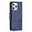 Coque Portefeuille Motif Fantaisie Livre Cuir Etui Clapet L05 pour Apple iPhone 13 Pro Max Bleu Petit