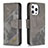 Coque Portefeuille Motif Fantaisie Livre Cuir Etui Clapet L05 pour Apple iPhone 13 Pro Max Gris