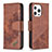 Coque Portefeuille Motif Fantaisie Livre Cuir Etui Clapet L05 pour Apple iPhone 13 Pro Max Marron