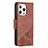 Coque Portefeuille Motif Fantaisie Livre Cuir Etui Clapet L05 pour Apple iPhone 13 Pro Max Marron Petit