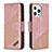 Coque Portefeuille Motif Fantaisie Livre Cuir Etui Clapet L05 pour Apple iPhone 13 Pro Max Or Rose