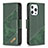 Coque Portefeuille Motif Fantaisie Livre Cuir Etui Clapet L05 pour Apple iPhone 13 Pro Max Vert