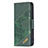 Coque Portefeuille Motif Fantaisie Livre Cuir Etui Clapet L05 pour Apple iPhone 13 Vert Petit