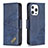 Coque Portefeuille Motif Fantaisie Livre Cuir Etui Clapet L05 pour Apple iPhone 14 Pro Bleu