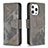 Coque Portefeuille Motif Fantaisie Livre Cuir Etui Clapet L05 pour Apple iPhone 14 Pro Gris