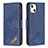 Coque Portefeuille Motif Fantaisie Livre Cuir Etui Clapet L05 pour Apple iPhone 15 Bleu