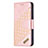 Coque Portefeuille Motif Fantaisie Livre Cuir Etui Clapet L05 pour Apple iPhone 15 Or Rose Petit