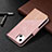 Coque Portefeuille Motif Fantaisie Livre Cuir Etui Clapet L05 pour Apple iPhone 15 Or Rose Petit