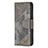 Coque Portefeuille Motif Fantaisie Livre Cuir Etui Clapet L05 pour Apple iPhone 15 Pro Max Gris Petit