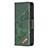 Coque Portefeuille Motif Fantaisie Livre Cuir Etui Clapet L05 pour Apple iPhone 15 Pro Max Vert Petit