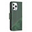 Coque Portefeuille Motif Fantaisie Livre Cuir Etui Clapet L05 pour Apple iPhone 15 Pro Max Vert Petit