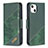 Coque Portefeuille Motif Fantaisie Livre Cuir Etui Clapet L05 pour Apple iPhone 15 Vert