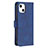 Coque Portefeuille Motif Fantaisie Livre Cuir Etui Clapet L06 pour Apple iPhone 13 Bleu Petit