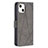 Coque Portefeuille Motif Fantaisie Livre Cuir Etui Clapet L06 pour Apple iPhone 13 Gris Petit