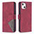 Coque Portefeuille Motif Fantaisie Livre Cuir Etui Clapet L06 pour Apple iPhone 13 Mini Rouge