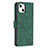 Coque Portefeuille Motif Fantaisie Livre Cuir Etui Clapet L06 pour Apple iPhone 13 Mini Vert Petit