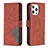 Coque Portefeuille Motif Fantaisie Livre Cuir Etui Clapet L06 pour Apple iPhone 14 Pro Max Marron