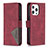 Coque Portefeuille Motif Fantaisie Livre Cuir Etui Clapet L06 pour Apple iPhone 14 Pro Max Rouge