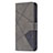 Coque Portefeuille Motif Fantaisie Livre Cuir Etui Clapet L06 pour Apple iPhone 15 Gris Petit