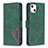 Coque Portefeuille Motif Fantaisie Livre Cuir Etui Clapet L06 pour Apple iPhone 15 Plus Vert