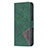 Coque Portefeuille Motif Fantaisie Livre Cuir Etui Clapet L06 pour Apple iPhone 15 Vert Petit