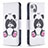 Coque Portefeuille Motif Fantaisie Livre Cuir Etui Clapet L07 pour Apple iPhone 15 Plus Blanc