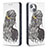 Coque Portefeuille Motif Fantaisie Livre Cuir Etui Clapet pour Apple iPhone 13 Gris