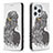 Coque Portefeuille Motif Fantaisie Livre Cuir Etui Clapet pour Apple iPhone 14 Pro Gris