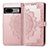 Coque Portefeuille Motif Fantaisie Livre Cuir Etui Clapet pour Google Pixel 7a 5G Or Rose