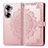 Coque Portefeuille Motif Fantaisie Livre Cuir Etui Clapet pour Huawei Honor 60 Pro 5G Or Rose