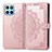 Coque Portefeuille Motif Fantaisie Livre Cuir Etui Clapet pour Huawei Honor 70 Lite 5G Or Rose