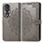 Coque Portefeuille Motif Fantaisie Livre Cuir Etui Clapet pour Huawei Honor 80 5G Gris