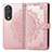 Coque Portefeuille Motif Fantaisie Livre Cuir Etui Clapet pour Huawei Honor 90 5G Or Rose