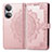 Coque Portefeuille Motif Fantaisie Livre Cuir Etui Clapet pour Huawei Honor X7 Or Rose