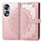 Coque Portefeuille Motif Fantaisie Livre Cuir Etui Clapet pour Huawei Honor X7b Or Rose