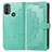 Coque Portefeuille Motif Fantaisie Livre Cuir Etui Clapet pour Motorola Moto E30 Vert