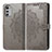 Coque Portefeuille Motif Fantaisie Livre Cuir Etui Clapet pour Motorola Moto E32 Gris