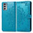 Coque Portefeuille Motif Fantaisie Livre Cuir Etui Clapet pour Motorola Moto Edge 20 5G Bleu