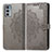 Coque Portefeuille Motif Fantaisie Livre Cuir Etui Clapet pour Motorola Moto Edge 20 5G Gris