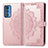 Coque Portefeuille Motif Fantaisie Livre Cuir Etui Clapet pour Motorola Moto Edge 20 Pro 5G Or Rose