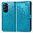 Coque Portefeuille Motif Fantaisie Livre Cuir Etui Clapet pour Motorola Moto Edge X30 5G Bleu