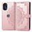 Coque Portefeuille Motif Fantaisie Livre Cuir Etui Clapet pour Motorola Moto G 5G (2022) Or Rose