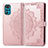 Coque Portefeuille Motif Fantaisie Livre Cuir Etui Clapet pour Motorola Moto G22 Or Rose