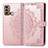 Coque Portefeuille Motif Fantaisie Livre Cuir Etui Clapet pour Motorola Moto G40 Fusion Or Rose