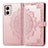 Coque Portefeuille Motif Fantaisie Livre Cuir Etui Clapet pour Motorola Moto G53j 5G Or Rose