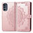 Coque Portefeuille Motif Fantaisie Livre Cuir Etui Clapet pour Motorola Moto G62 5G Or Rose