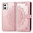 Coque Portefeuille Motif Fantaisie Livre Cuir Etui Clapet pour Motorola Moto G73 5G Or Rose