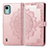 Coque Portefeuille Motif Fantaisie Livre Cuir Etui Clapet pour Nokia C12 Plus Or Rose