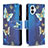 Coque Portefeuille Motif Fantaisie Livre Cuir Etui Clapet pour Nothing Phone 1 Bleu