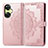 Coque Portefeuille Motif Fantaisie Livre Cuir Etui Clapet pour OnePlus Nord CE 3 5G Or Rose